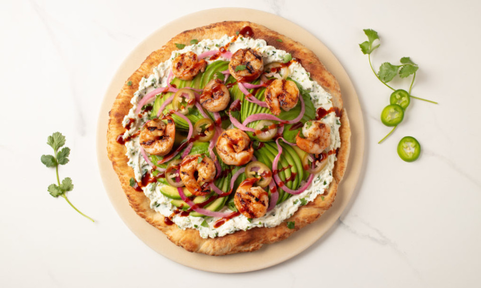 Avocado Shrimp Pizza