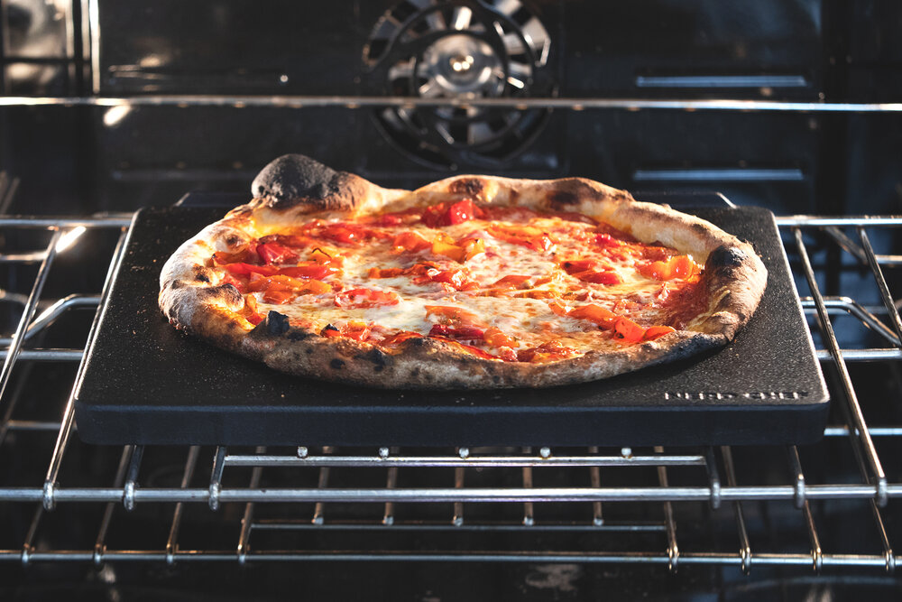 Pizza steel in oven