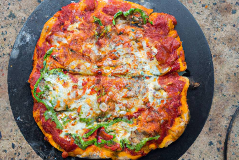Pizza on a pizza stone