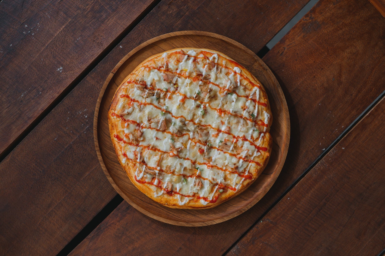 Pizza photography example: Top down shot