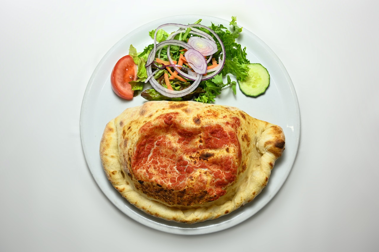 Small Calzone and salad